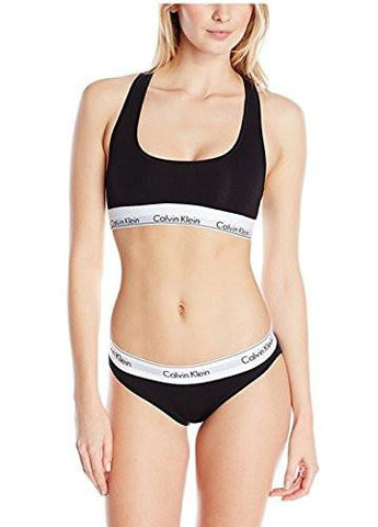 Modern Bralette And Bikini Set Black Small