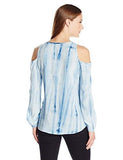 Cold Shoulder CutUp Top, Tie Dye, M