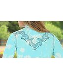 Rock 47 Turquoise Embroidered Fancy Yokes Solid Top Turquoise Large