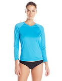 Kanu Surf Solid Long Sleeve Upf 50 Swim Shirt Aqua Large