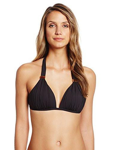 Kenneth Cole York Sunset Cliffs Wireless Pushup Triangle Bikini Top Black Xlarge