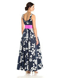 Ballgown With Sash, Navy/Ivory, 12