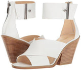 Nine West S Yannah Wedge Sandal White Leather 95 M Us