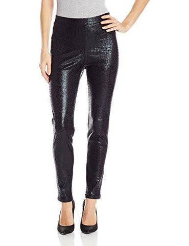 Croco Faux Leather Pant, Black, M