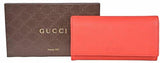 Coral Red Leather Trademark Logo Continental Wallet