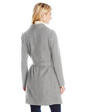 Basketweave Wrap Coat, Grey, Xs