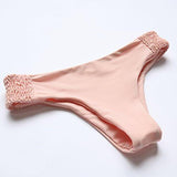 Mooskini Sexy Ruffles Bikini Set Push Up Padding Swimsuit Swimwear L Pink