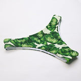 Mooskini Strappy Two Piece Bikini Set Leaf Print Swimsuit Padded Bathing Suit Beach M Green