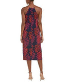 Jersey Midi Fern Print Slip, Navy Fuchsia, 4