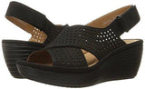 Reedly Variel Wedge Sandal Black Nubuck 7 M Us