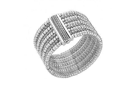 John Hardy Classic Chain Silver Multirow Bracelet Size M