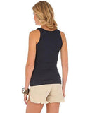 Logo Rib Tank Top Navy Small