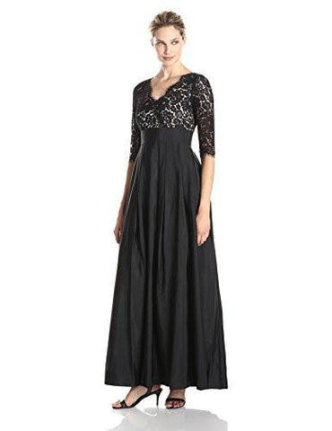 Eliza J Lace Surplice Gown, Black, 6