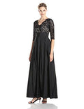 Eliza J Lace Surplice Gown, Black, 6