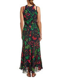 Tropical Floral Layered Look Maxi, Navy Multi, 4