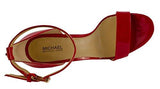 Michael Kors Sienna Open Toe Casual Leather Ankle Strap Sandals Red Size 10