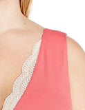 Plus Size Chemise With Lace Neckline Salmon 2X