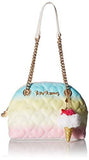 Betsey Johnson Split Decision Dome Satchel, Rainbow
