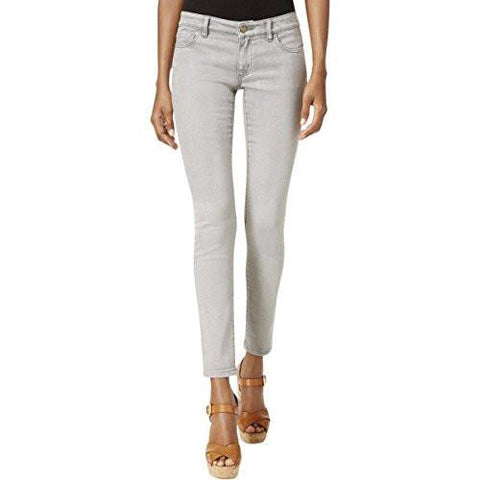 Michael Michael Kors Izzy Denim Cropped Skinny Jeans Silver 4