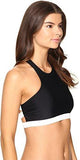 Michael Michael Kors Half Moon Bay High Neck Bra Top Black M