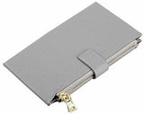 Travelambo Walllet Rfid Blocking Bifold Multi Card Case Wallet With Zipper Pocket Synethic Leather Gray