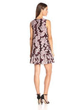 Oversized Sleeveless Dress With Bottom Ruffle, Pink/Burgundy, 8