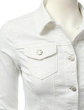 Slim Fit Cropped Demin Jean Jacket White 2Xl