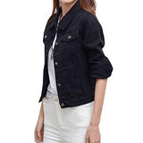 Zhengyuan Long Sleeved Short Denim Jacket Large Black
