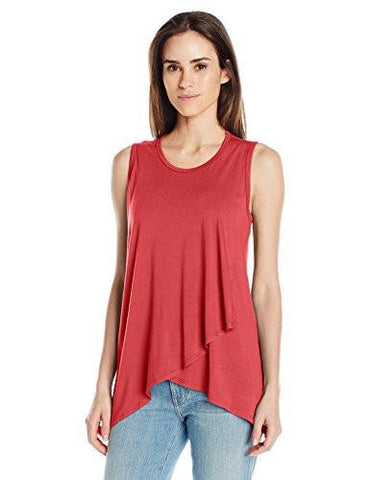 Asymmetric Overlay Tank, Tomato, M