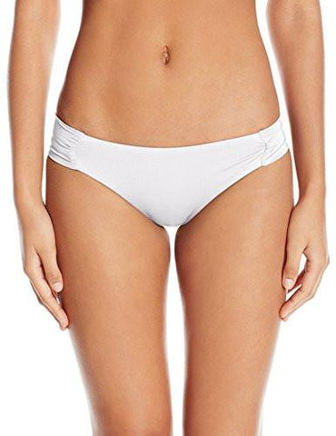 Gypsy Solids Shirredside Hipster Bikini Bottom Whitewhite 10
