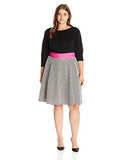 Eliza J Plus Size 3/4 Sleeve Fit And Flare, Black, 18W