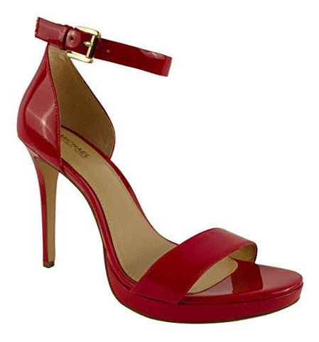 Michael Kors Sienna Open Toe Casual Leather Ankle Strap Sandals Red Size 10