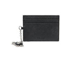 Wiberlux Prada Silver Triangle Logo Detail Flap Real Leather Long Wallet One Size Black