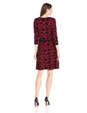 Taylor Dresses Rose Printer Sweater Dress With Cardigen Set, Crimson/Black, XLarge