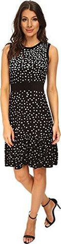 Sleevless Drop Waist Black/Ivory Dress Xl