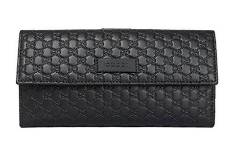Gg Microguccissima Leather Continental Flap Wallet 449396 Black