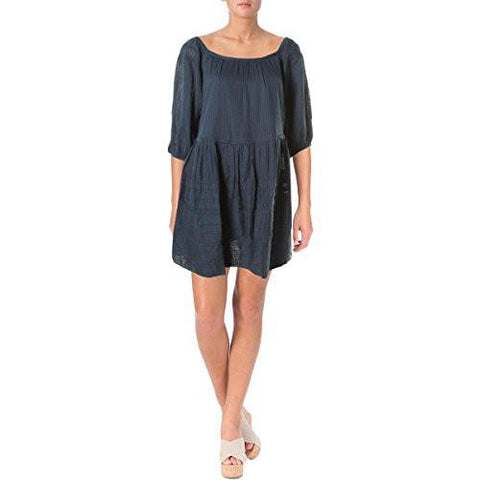 Candy Shop Tiered Cold Shoulder Mini Dress Navy Xs