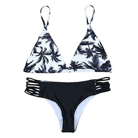 Mooskini Printed Bikini Set Two Piece Halter Swimwear M