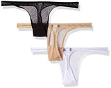 Soire Classic Low Rise Thong 3 Pack Set, Black/Blush/White, Medium/Large