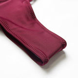 Mooskini Handknit Rope Bikini Maroon Color Padded Swimsuit Bikini Set Mus Size 46 B922