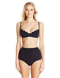 Scallop Trim FiberLite Bikini Top, Black, XSmall