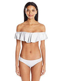 Gypsy Solids Shirredside Hipster Bikini Bottom Whitewhite 10