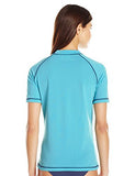 Kanu Surf Gillian Upf 50 Sun Protective Short Sleeve Rashguard Aqua M