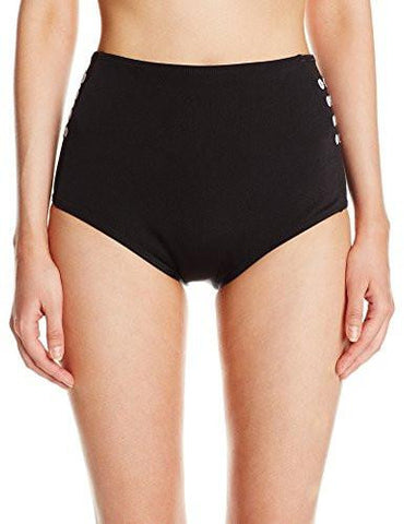 High Waist Bikini Bottom, Black/White, Small