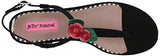 Betsey Johnson Cherry Flat Sandal, Black, 9 M Us