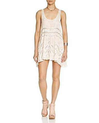 Lace Inset Printed Dress Small / 46, Neutral Cream Combo