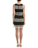 Taylor Dresses Positive Negitve Stripe Oepn Neck Sheath, Black/White, 6