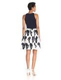 Floral Applique With Scuba Top, Navy/Ivory, 8