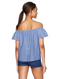 OffThe Shoulder Top, Light Wash, Medium