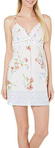 Floral Chemise Nightgown XLarge White Multi